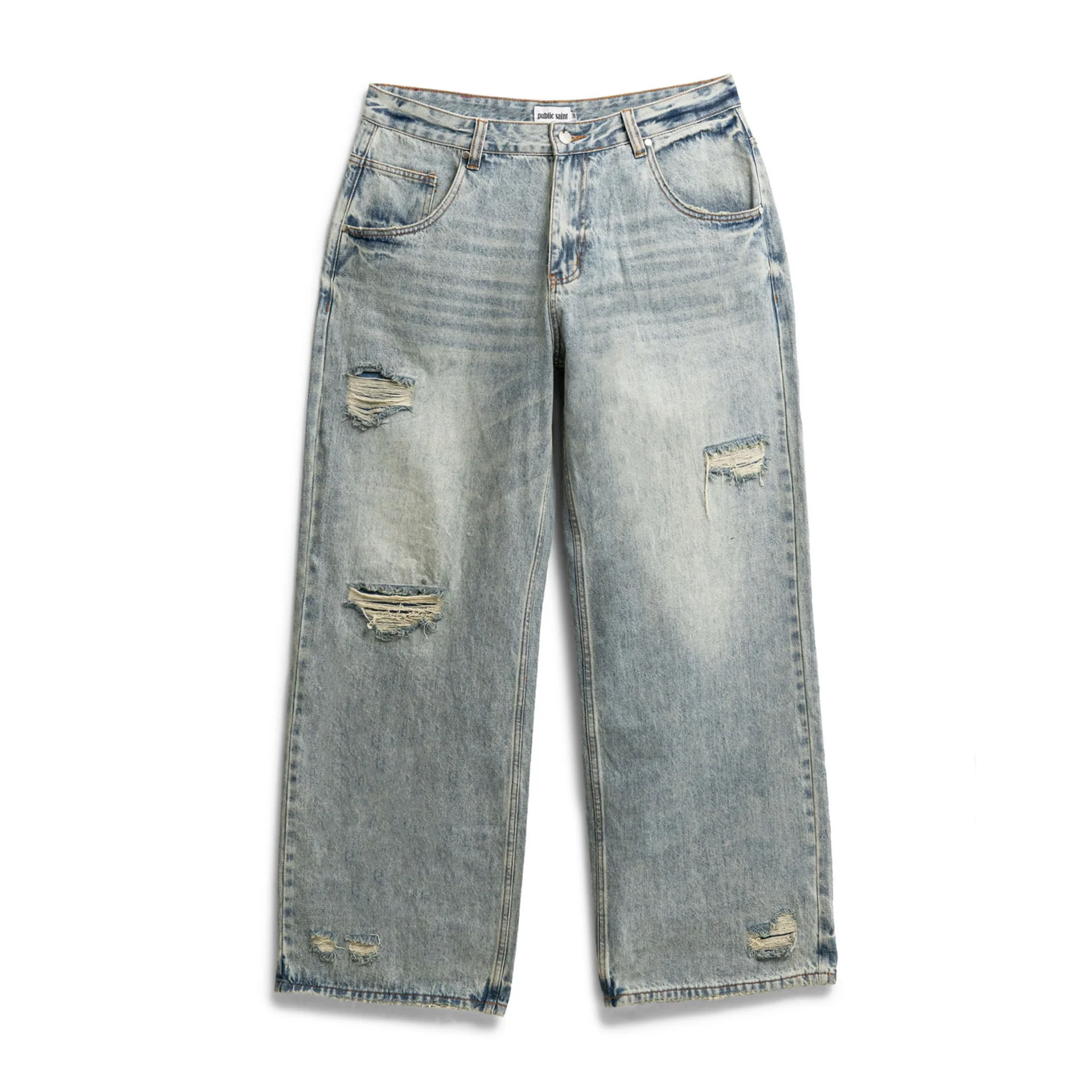 DISTRESSED DENIM - SAND WASH PUBLIC SAINT DISTRESSED DENIM - SAND WASH