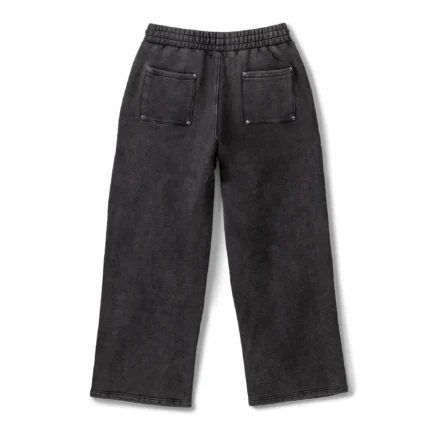 WIDE LEG SWEATPANT - WASHED BLACK