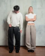 WIDE LEG SWEATPANT - CEMENT GREY