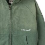 SUN FADED ZIP-UP HOODIE - GREEN